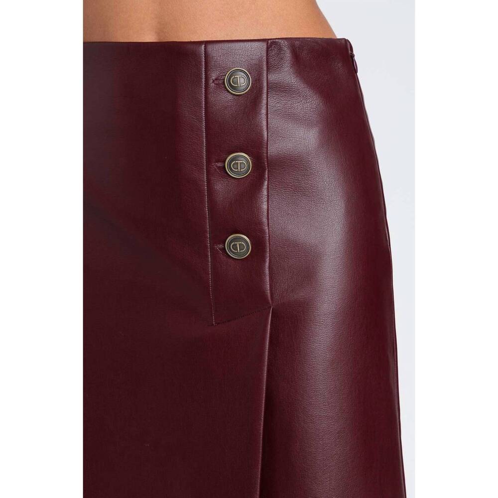 NEW TWINSET command sleek front slit skirt in bordeaux - Picture 3 of 3